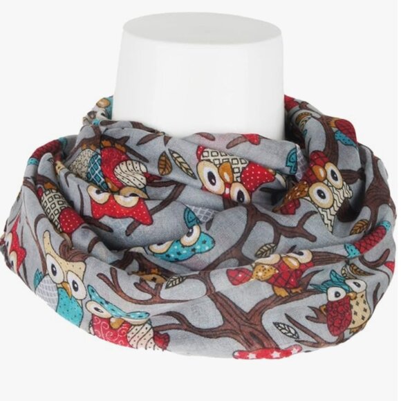 Owls Fall Winter Soft Lightweight Scarf - Picture 3 of 5